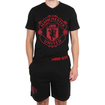 Manchester United pijamale de bărbați Short Crest black