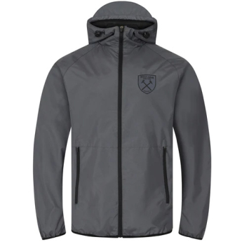 West Ham United geacă de bărbați cu glugă Shower Hood grey