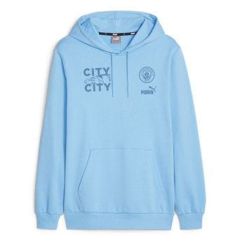 Manchester City hanorac de bărbați cu glugă FtblCore blue
