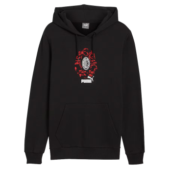 AC Milan hanorac de bărbați cu glugă Culture black