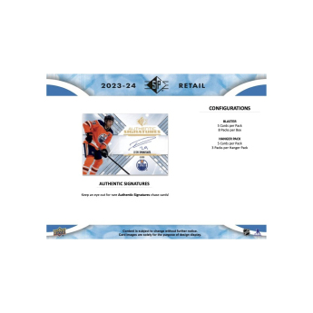 NHL cutii Cărți de hochei NHL 2023-24 Upper Deck SP Hockey Blaster Box