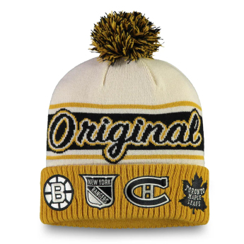 Echipa națională de hochei căciulă de iarnă Original 6 Refresh Cuffed Knit Hat with Pom - Tan