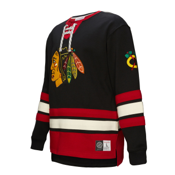 Chicago Blackhawks hanorac de bărbați Heritage Lace-Up Crew Vintage Logo