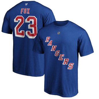 New York Rangers tricou de bărbați Adam Fox #23 Stack Logo Name & Number