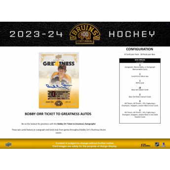 NHL cutii Cărți de hochei NHL 2023-24 Upper Deck Boston Bruins Centennial Hobby Box