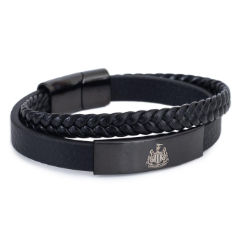 Newcastle United brățară de piele Black IP Leather Bracelet