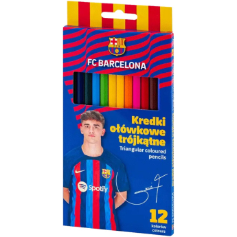 FC Barcelona creioane colorate 12 ks trojhranné