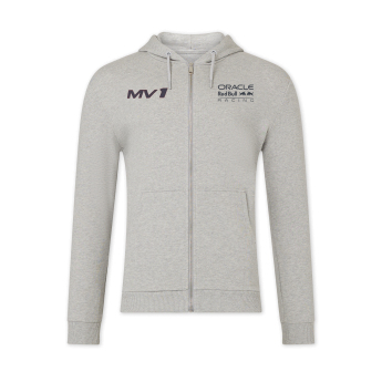 Red Bull Racing hanorac de bărbați cu glugă Max Verstappen Helmet zip grey F1 Team 2024
