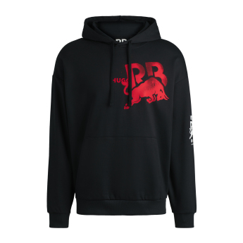Visa Cash App RB hanorac de bărbați cu glugă Hugo oversize small logo black F1 Team 2024