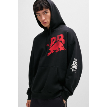 Visa Cash App RB hanorac de bărbați cu glugă Hugo oversize small logo black F1 Team 2024