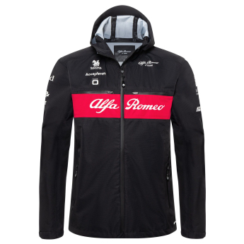 Alfa Romeo Racing geacă de bărbați cu glugă Rain official black F1 Team 2023