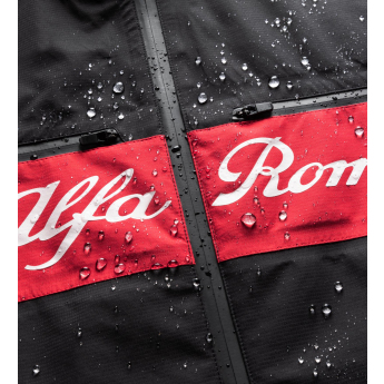 Alfa Romeo Racing geacă de bărbați cu glugă Rain official black F1 Team 2023
