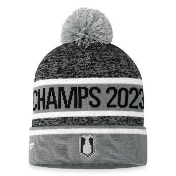 Vegas Golden Knights căciulă de iarnă 2023 Stanley Cup Champions Cuffed Knit Hat with Pom grey