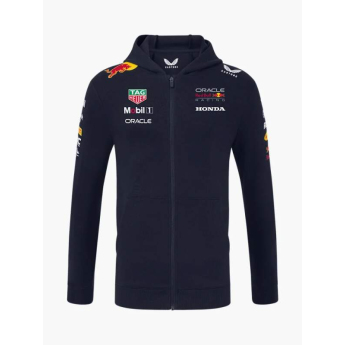 Red Bull Racing hanorac de bărbați cu glugă official Teamline Replica zip navy F1 Team 2025