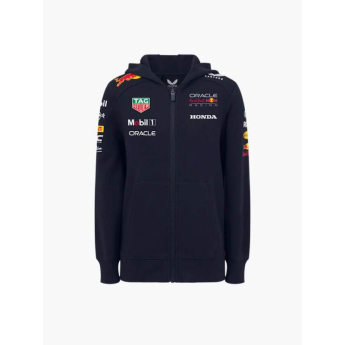Red Bull Racing hanorac cu glugă pentru copii official Teamline Replica zip navy F1 Team 2025