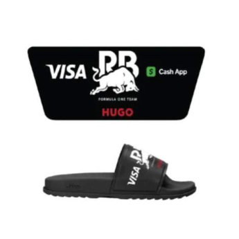 Visa Cash App RB papuci black logo F1 Team 2025
