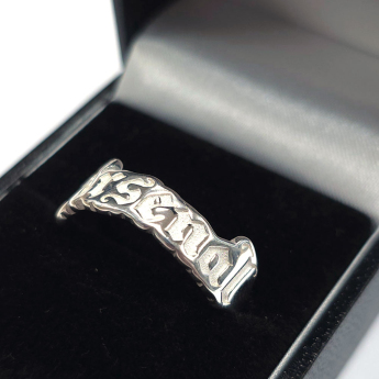 FC Arsenal inel Sterling Silver Text Ring - Q