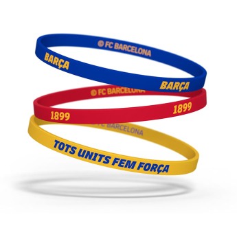 FC Barcelona brățară de cauciuc 3pack Tricolor