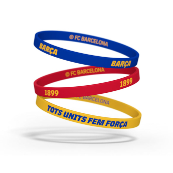 FC Barcelona brățară de cauciuc pentru copii 3pack Tricolor