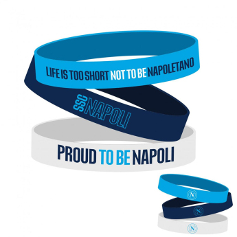 SSC Napoli brățară de cauciuc 3pack Silicone
