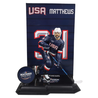 Echipa națională de hochei figurină Auston Matthews #34  Face-Off Team USA 7” Figure SportsPicks