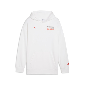 Formula 1 hanorac de bărbați cu glugă DTS Relaxed white F1 Team 2025