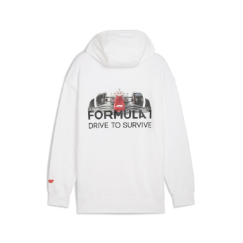 Formula 1 hanorac de bărbați cu glugă DTS Relaxed white F1 Team 2025