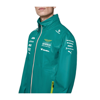 Aston Martin geacă de bărbați Rain official Teamline Replica green F1 Team 2025