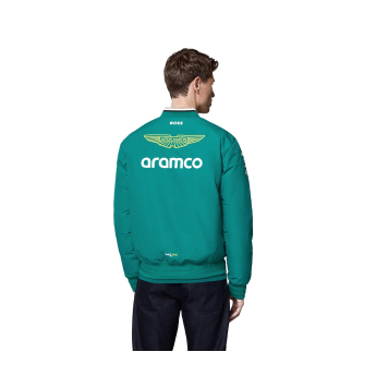 Aston Martin geacă de bărbați Bomber official Teamline Replica green F1 Team 2025