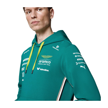 Aston Martin hanorac de bărbați cu glugă official Teamline Replica green F1 Team 2025