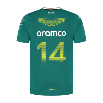 Aston Martin tricou de bărbați Alonso official Teamline Replica green F1 Team 2025