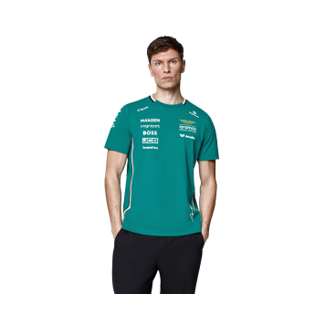 Aston Martin tricou de bărbați Alonso official Teamline Replica green F1 Team 2025