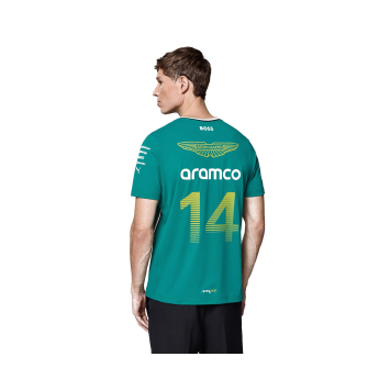 Aston Martin tricou de bărbați Alonso official Teamline Replica green F1 Team 2025