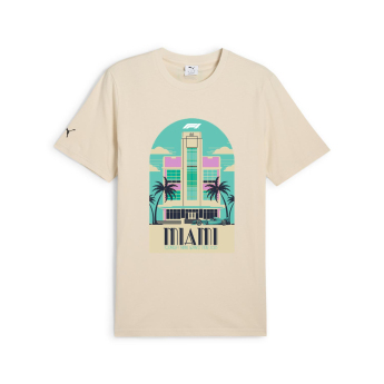 Formula 1 tricou de bărbați Miami GP beige F1 Team 2025