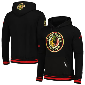 Chicago Blackhawks hanorac de bărbați cu glugă Retro Classic Fleece black