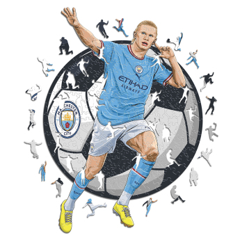 Manchester City puzzle din lemn Haaland 150 pcs