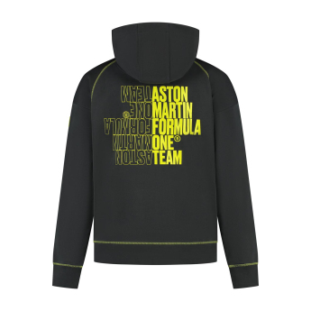 Aston Martin hanorac de bărbați cu glugă Hoody black F1 Team 2025