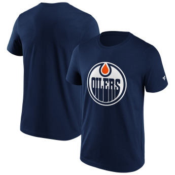 Edmonton Oilers tricou de bărbați Primary Logo Graphic navy