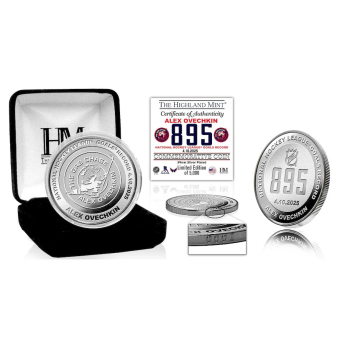 Washington Capitals monede de colecție Alex Ovechkin #8 The GR8 Chase Scorer 39mm Silver Coin