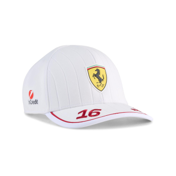 Ferrari șapcă de baseball Leclerc official Teamline Replica white F1 Team 2025