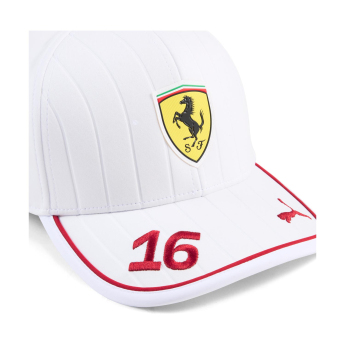 Ferrari șapcă de baseball Leclerc official Teamline Replica white F1 Team 2025