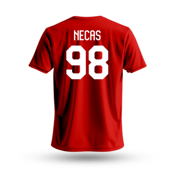Echipa națională de hochei tricou de bărbați Czech republic Martin Nečas #98 National Emblem 2025 red