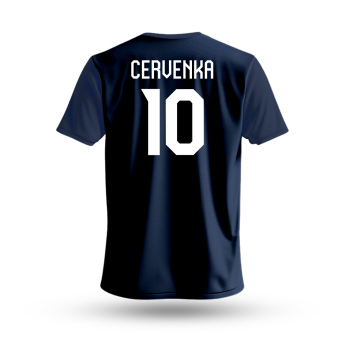 Echipa națională de hochei tricou de bărbați Czech Republic Roman Červenka #10 National Emblem 2025 navy