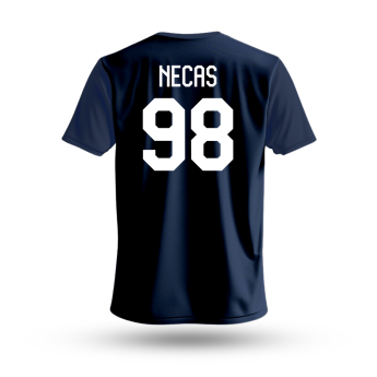 Echipa națională de hochei tricou de copii Czech Republic Martin Nečas #98 National Emblem 2025 navy