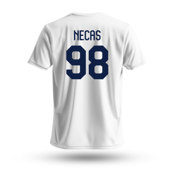 Echipa națională de hochei tricou de dama Czech Republic Martin Nečas #98 National Emblem 2025 White