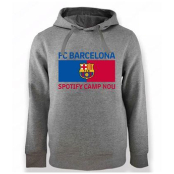 FC Barcelona hanorac de bărbați cu glugă Bandera grey