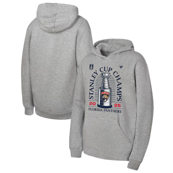 Florida Panthers hanorac cu glugă pentru copii 2025 Stanley Cup Champions Locker Room gray