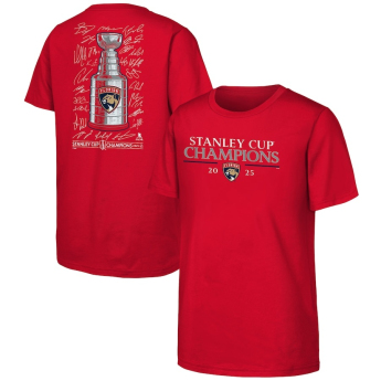 Florida Panthers tricou de copii 2025 Stanley Cup Champions Signature Roster red