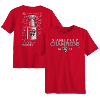 Florida Panthers tricou de copii 2025 Stanley Cup Champions Signature Roster red