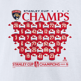 Florida Panthers tricou de bărbați 2025 Stanley Cup Champions Jersey Roster white
